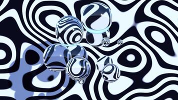 loop animated black and white abstract background with a lot of bubbles video