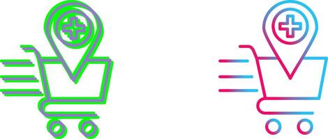 Online Health Shooping Icon Design vector