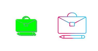 Briefcase and Pen Icon Design vector