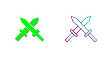 Unique Two Swords Icon Design vector