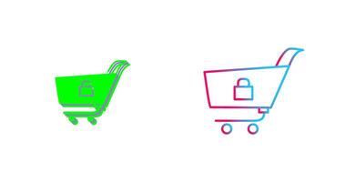 Unique Locked Cart Icon Design vector