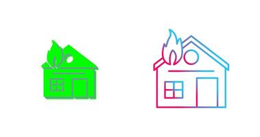 Unique House on Fire Icon Design vector