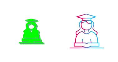 Unique Female Student Icon Design vector