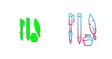 Unique Writing Equipment Icon Design vector