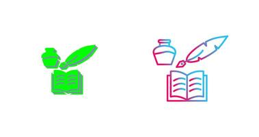 Unique Quill and Book Icon Design vector