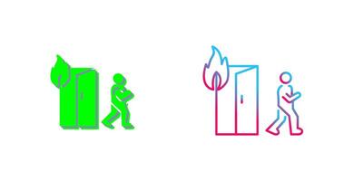 Unique Running from Fire Icon Design vector