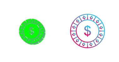 Dollar Chip Icon Design vector