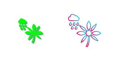 flor con lluvia icono diseño vector