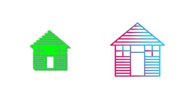 Wood Cabin Icon Design vector