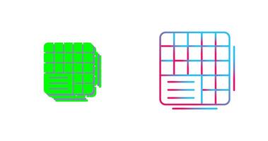 Table Data Icon Design vector