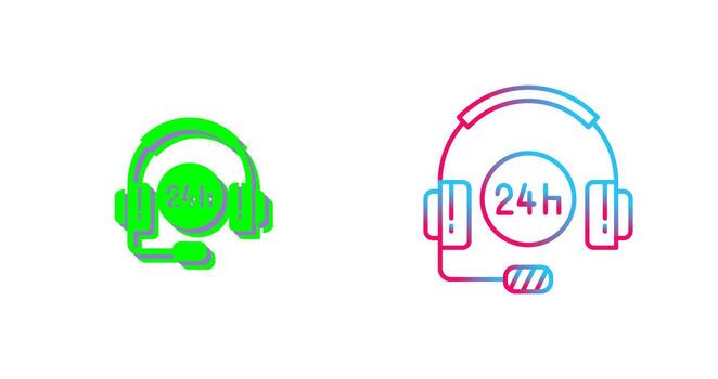 24 Hours Support Icon Design vector