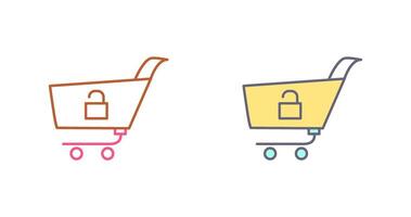 Unique Unlock Cart Icon Design vector