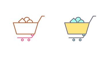 Unique Shopping Cart II Icon Design vector