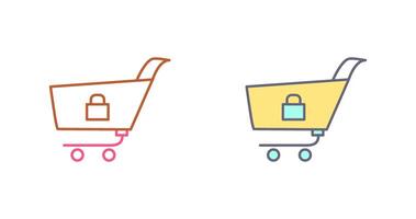 Unique Locked Cart Icon Design vector