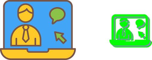 Online Interview Icon Design vector