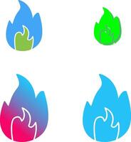 único fuego icono diseño vector