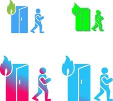 Unique Running from Fire Icon Design vector