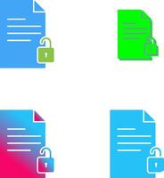 Unlock Documents Icon Design vector