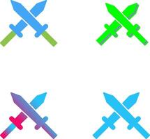 Unique Two Swords Icon Design vector