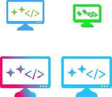 Unique Clean Code Icon Design vector