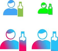 Unique Man And Drink Icon Design vector