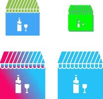 Unique Cafe and Bar Icon Design vector