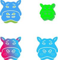 Hippo Icon Design vector