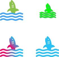 Dangerous Shark Icon Design vector