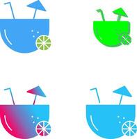 Coconut Drink Icon Design vector