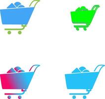 Unique Shopping Cart II Icon Design vector