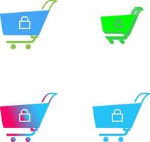 Unique Locked Cart Icon Design vector