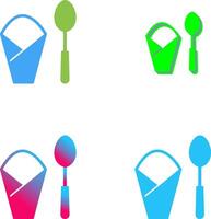 Spoon and Napkin Icon Design vector