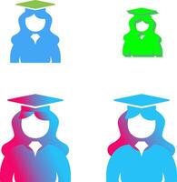 Unique Female Graduate Icon Design vector