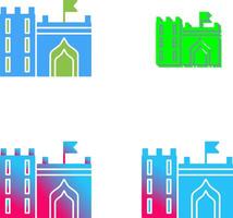 Castle with Flag Icon Design vector