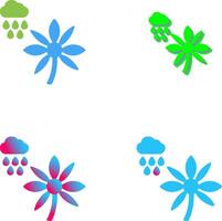 Flower with rain Icon Design vector