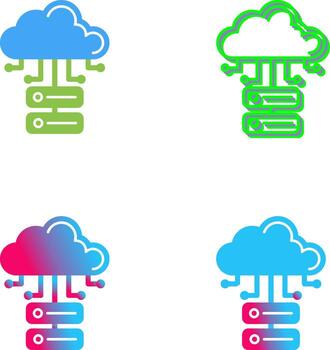 Cloud Database Icon Design vector