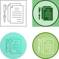 Unique Documents and Pen Icon Design vector