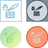 Unique Quill and Book Icon Design vector