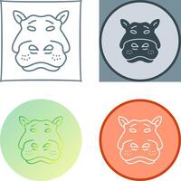 Hippo Icon Design vector