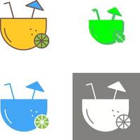 Coconut Drink Icon Design vector