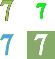 Number Seven Icon Design vector