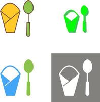 cuchara y servilleta icono diseño vector