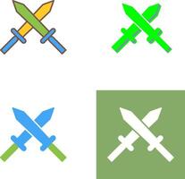 Unique Two Swords Icon Design vector