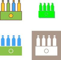 Unique Pack of Beers Icon Design vector