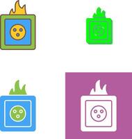 único fuego en enchufe icono diseño vector