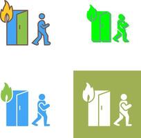 Unique Running from Fire Icon Design vector