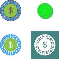 Dollar Chip Icon Design vector