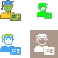 Unique Receiving Diploma Icon Design vector