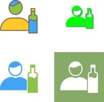 Unique Man And Drink Icon Design vector