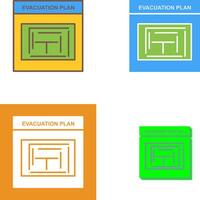 diseño de icono de plan de evacuación vector